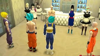Hizmetçiler Goku, Gohan, Vegeta Ve Clirin, Sadakatsiz Karılarına Şaplak Veriyorlar